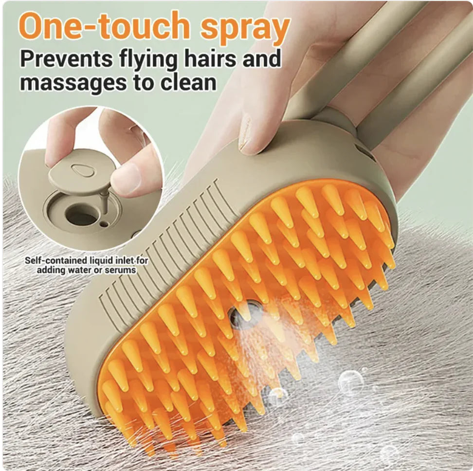 3-in-1 Electric Pet Brush - Steam, Massage, and Hair Removal