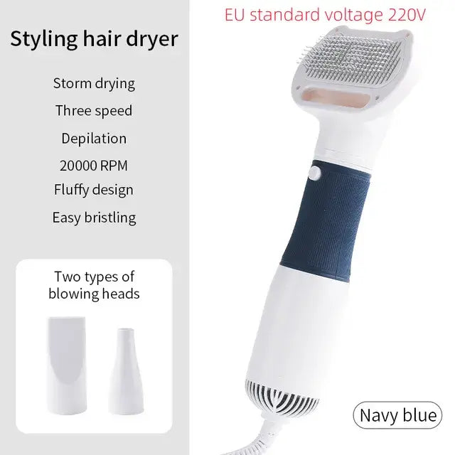 3-in-1 Pet Dryer & Comb Brush