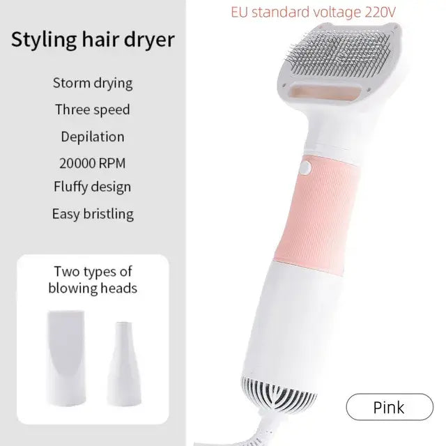 3-in-1 Pet Dryer & Comb Brush